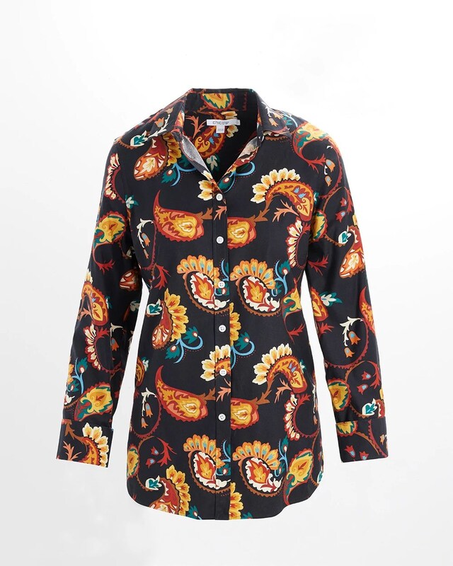 No Iron Stretch Paisley Shirt - image 2